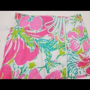 Lilly Pulitzer Women's Floral High Rise Flat Front Back Zip A Line Skort Size 4